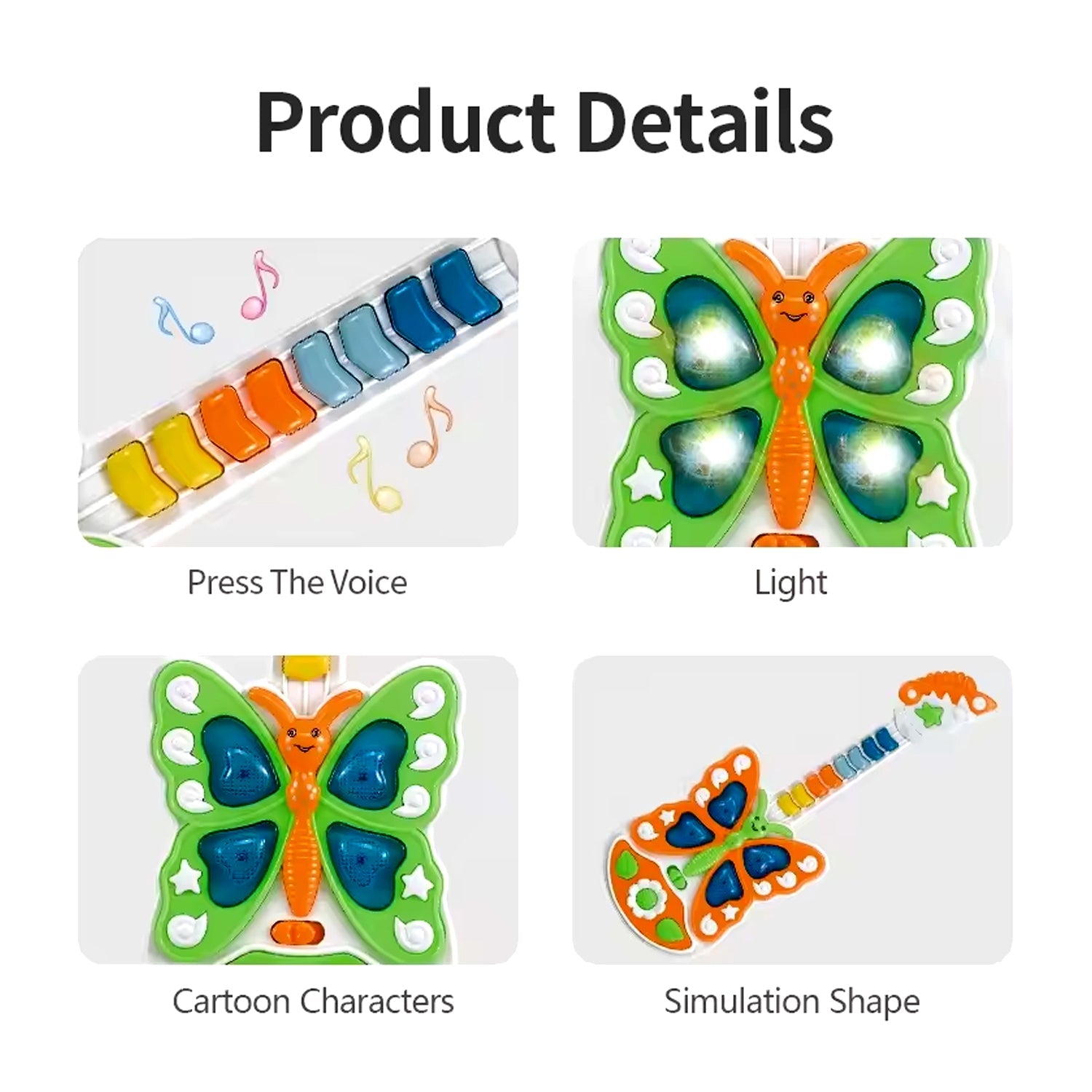 Butterfly Guitar Toy with Light and Music Toy (1 Pc / Battery not included) Butterfly Guitar Toy with Light and Music Toy (1 Pc / Battery not included)